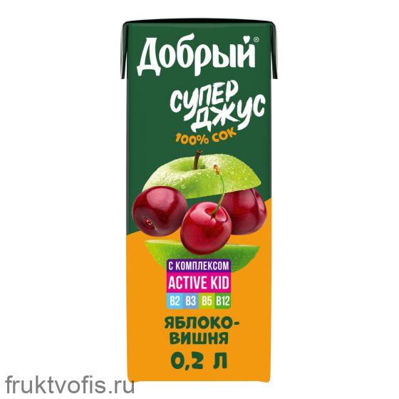 Сок «Добрый» Яблоко/Вишня 0,2л