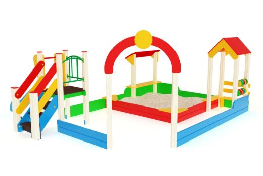 Песочный дворик с горкой 4600х4480х2000