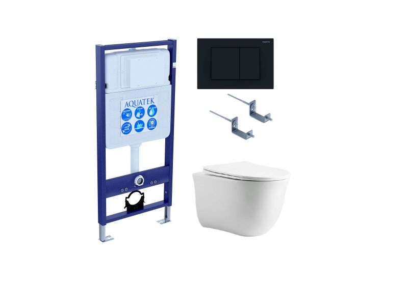 Комплект инсталляции с  подвесным унитазом и клавишей Aquatek SET AQUATEK КЛАССИК cm-012 4в1