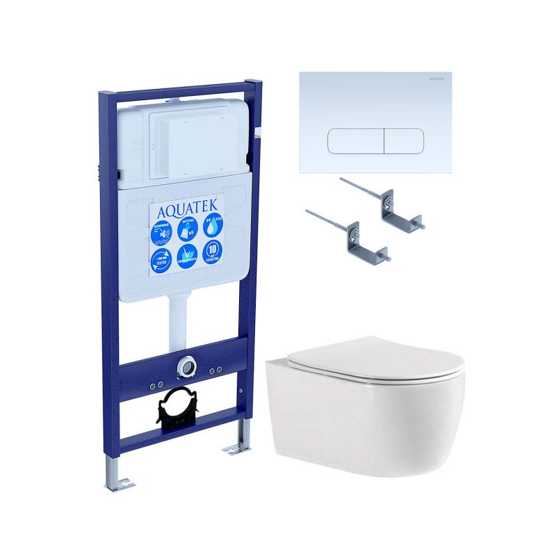 Комплект инсталляции с  подвесным унитазом и клавишей Aquatek SET AQUATEK ЕВРОПА cmp013