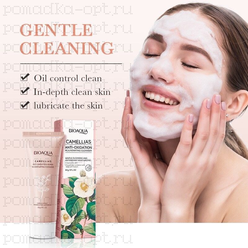 BIOAQUA CAMELLIAS ANTI-OXIDATION Пенка для лица с экстрактом камелии, 80г