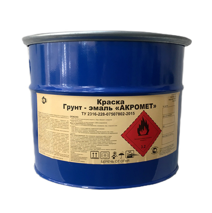Грунт-эмаль Акромет Россия, жёлтая, 25кг.