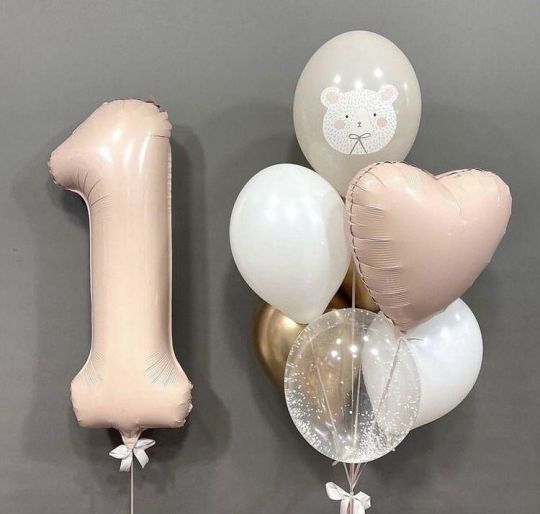 Нюд с единичкой сет из шаров с гелием