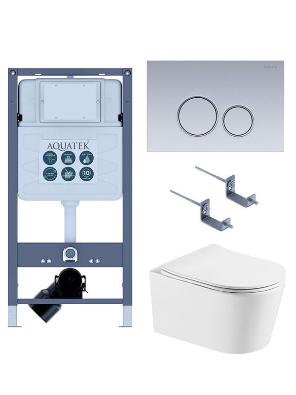 Комплект инсталляции с  подвесным унитазом и клавишей Aquatek SET AQUATEK ОБЕРОН T PNS013