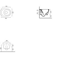 Унитаз подвесной безободковый Catalano ZERO 111460001 46x35 см смыв Tornado покрытие Cataglaze+ без крепежа цвет белый глянцевый схема 3