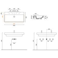 Раковина Catalano Zero 121000001 100x50 см без отверстий цвет белый глянцевый схема 2
