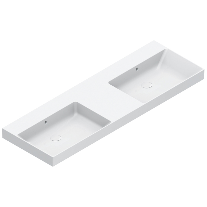 Изображение Раковина Catalano Zero 121520001 150x50 см двойная без отверстий цвет белый глянцевый