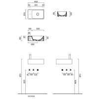 Раковина Catalano Premium 220410021 40x23 см без отверстий цвет белый матовый схема 2 Раковина Catalano Premium 220410021 40x23 см без отверстий цвет белый матовый схема 2