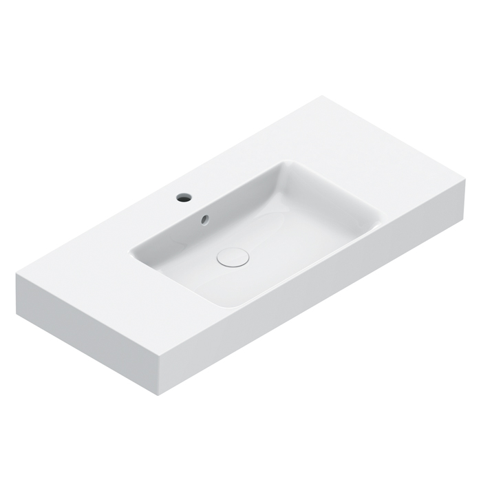 Раковина Catalano Premium 221011001 100x47 см чаша в центре с 1 отверстием цвет белый глянцевый