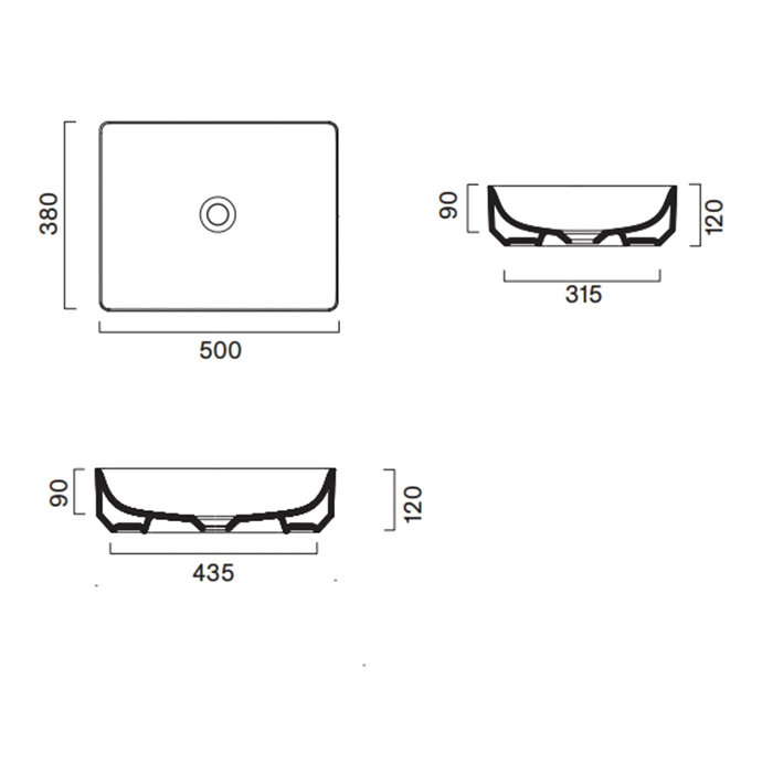 Раковина накладная Catalano GREEN 422500001 50x38 см Cataglaze+ цвет белый глянцевый ФОТО