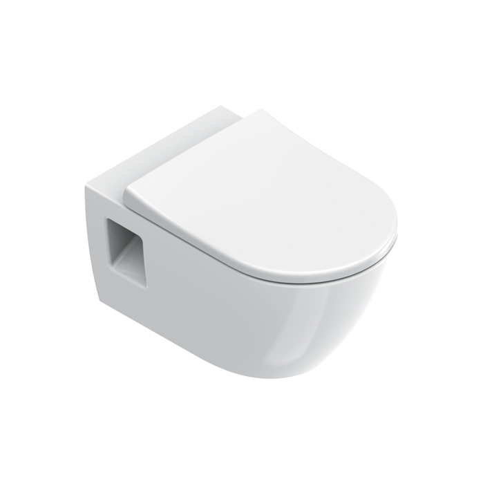 Унитаз подвесной Catalano Sfera 511650001 55x35см безободковый смыв Tornado покрытие Cataglaze+ цвет: белый глянцевый