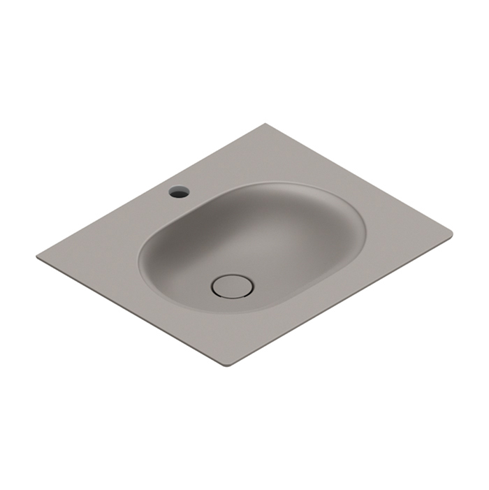 Изображение Раковина Catalano Sfera 520611032 60x50 см с 1 отверстием цвет Tortora Satinato