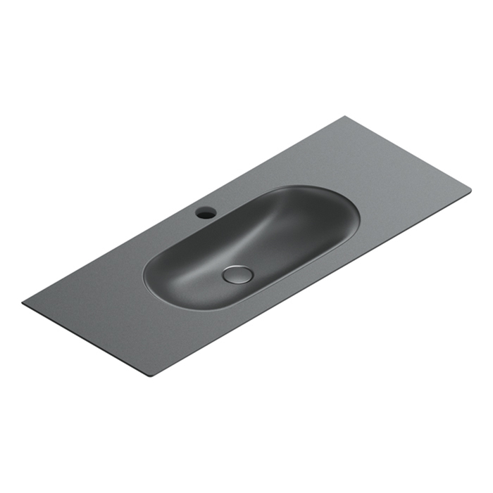 Изображение Раковина Catalano Sfera 521261022 125x50 см с 1 отверстием цвет черный матовый