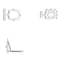 Сиденье для унитаза моноблок Catalano Sfera 551210001 с микролифтом тонкое цвет белый глянцевый схема 2 Сиденье для унитаза моноблок Catalano Sfera 551210001 с микролифтом тонкое цвет белый глянцевый схема 2