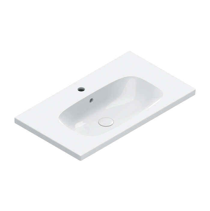 Раковина встраиваемая/подвесная Catalano Alvea 80x46 см покрытие Cataglaze+ цвет белый глянцевый ФОТО