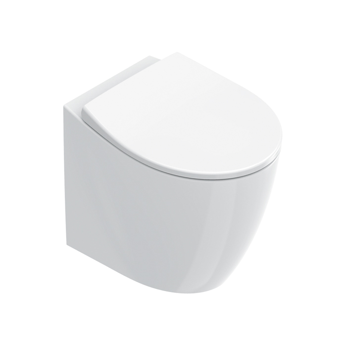 Изображение Унитаз напольный Catalano Italy 712520001 52x37 см безободковый универс.слив смыв Tornado покрытие Cataglaze+ без крепежа цвет белый глянцевый 712520001