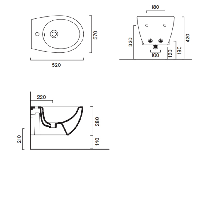 Биде подвесное Catalano Italy 718521001 52x37 см покрытие Cataglaze+ без крепежа цвет белый глянцевый ФОТО