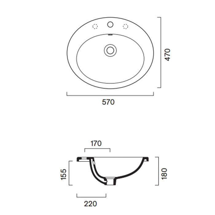 Раковина Catalano Italy 725571001 57x47 см встраиваемая с 1 отверстием цвет белый глянцевый ФОТО