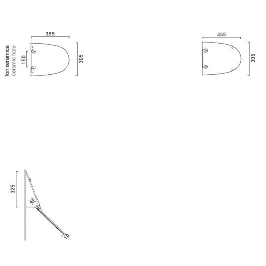 Крышка для писсуара Catalano Comfort 951600021 с микролифтом цвет: белый матовый схема 2