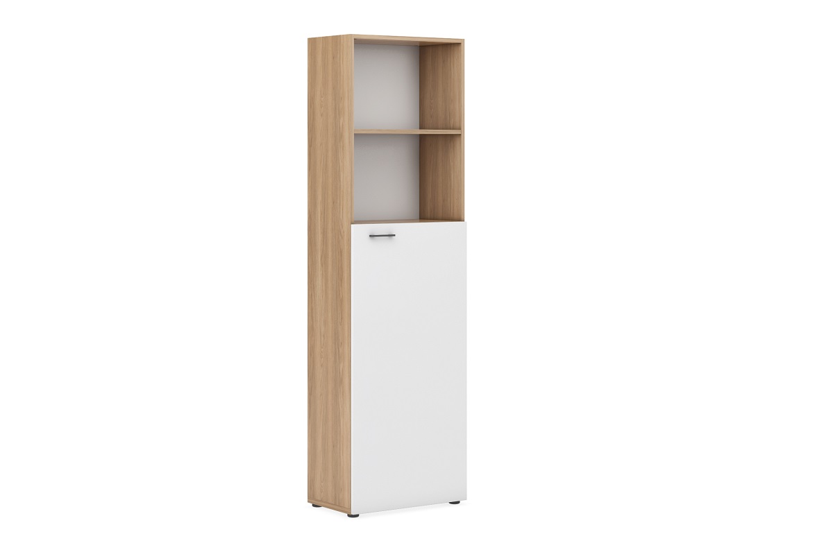 Шкаф для документов узкий (низ средний фасад, верх открытый)