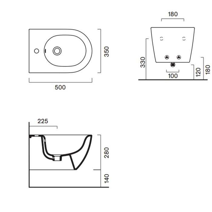 Биде Catalano Zero 118551001 подвесное 55х35 см ФОТО
