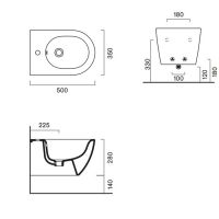 Биде Catalano Zero 118551001 подвесное 55х35 см схема 6