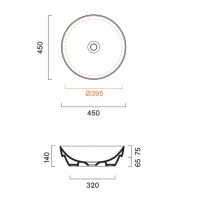 Раковина Catalano Sfera накладная или полувстраиваемая D45см схема 8