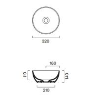 Раковина накладная Catalano SFERA 523320001 32х32х14 см покрытие Cataglaze+ схема 10 Раковина накладная Catalano SFERA 523320001 32х32х14 см покрытие Cataglaze+ схема 10