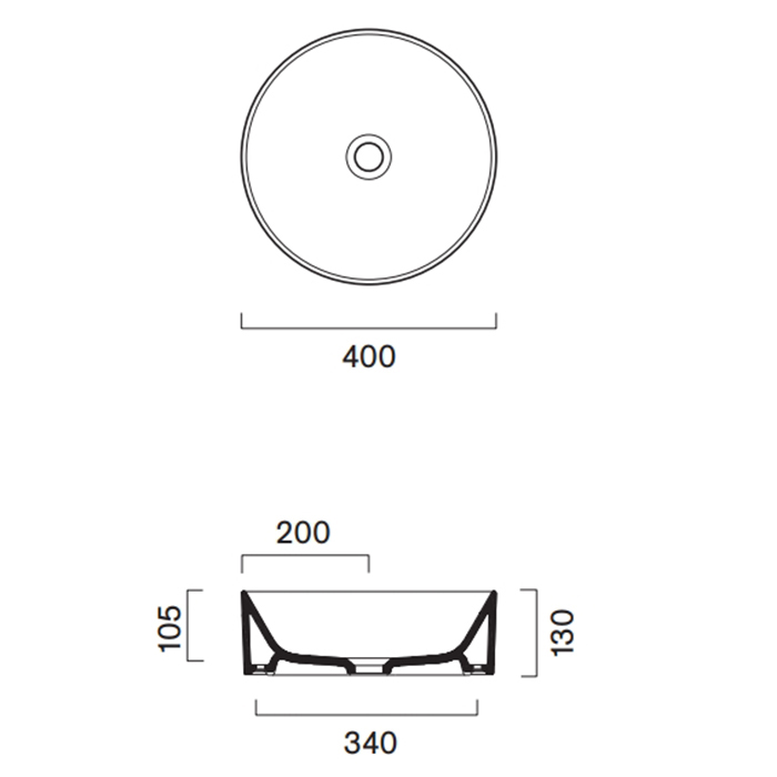 Раковина накладная Catalano Zero 123400001 диаметр 40 см ФОТО