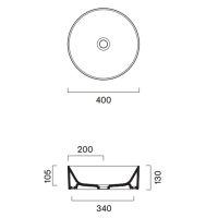 Раковина накладная Catalano Zero 123400001 диаметр 40 см схема 6