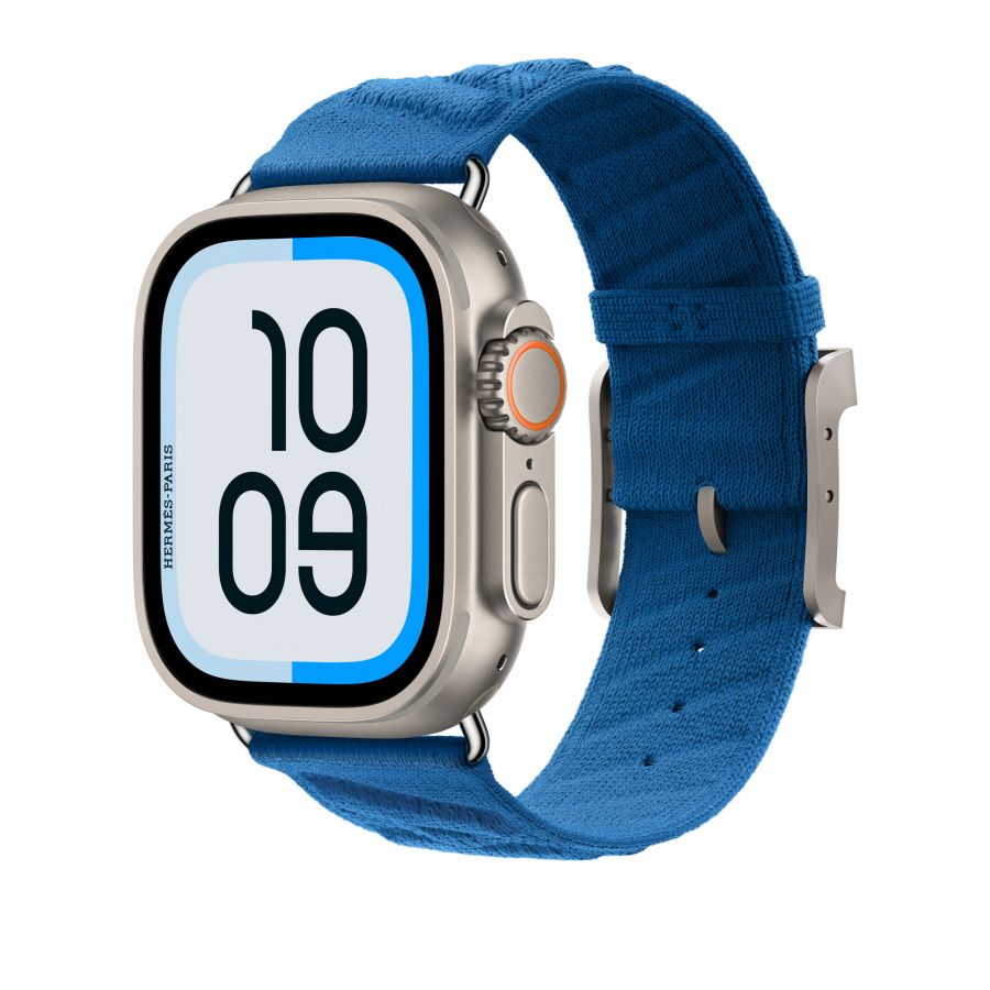 Часы Apple Watch Hermès Ultra 3 GPS + Cellular 49mm Titanium Case with Bleu Hydra En Mer - оригинал