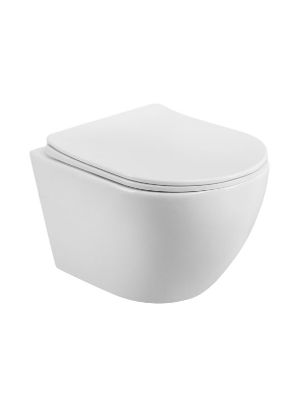 Унитаз подвесной безободковый с сиденьем и смывом TORNADO BelBagno MARINO-TOR BB7026CH-TOR/SC