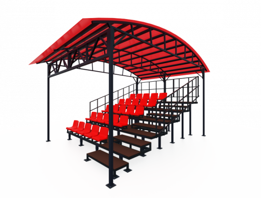 Трибуна крытая сборно-разборная на 25 мест 6100х4200х3595