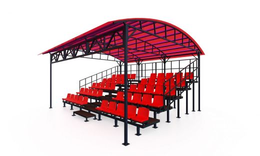 Трибуна крытая сборно-разборная на 50 мест 6100х6300х3590