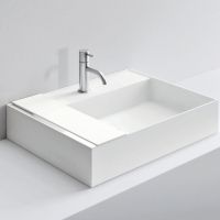 Раковина накладная NOORTH Milldue edition MAN 63 63,4х47,2х12 см из CRISTALPLANT с 1 отв для смесителя, цвет белый матовый схема 1