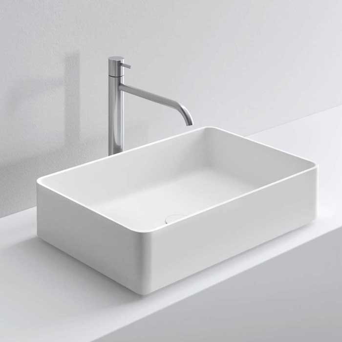 Изображение Раковина накладная NOORTH Milldue edition BASIC R58 58х37х13 см из CERAMILUX, без отв для смесителя, цвет белый матовый