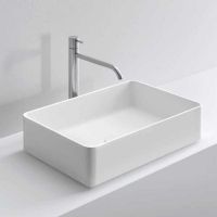 Раковина накладная NOORTH Milldue edition BASIC R58 58х37х13 см из CERAMILUX, без отв для смесителя, цвет белый матовый схема 1