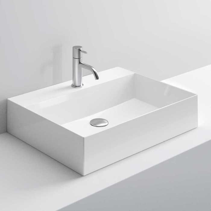 Изображение Раковина накладная NOORTH Milldue edition KID 60 60х45х12,5 см из керамики цвет белый глянцевый