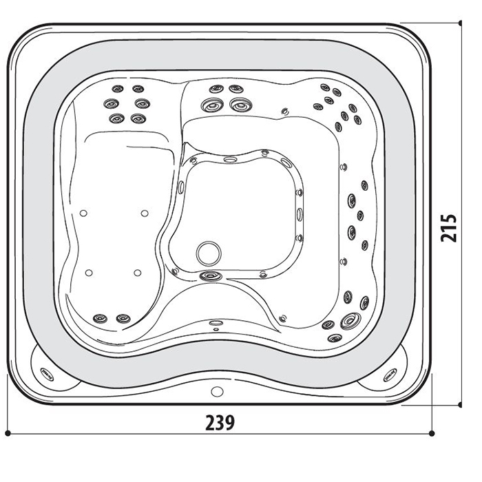 Спа бассейн Jacuzzi Profile Base 235х211 см ФОТО