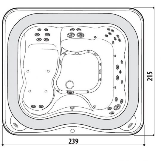 Спа бассейн Jacuzzi Profile Base 235х211 см схема 2