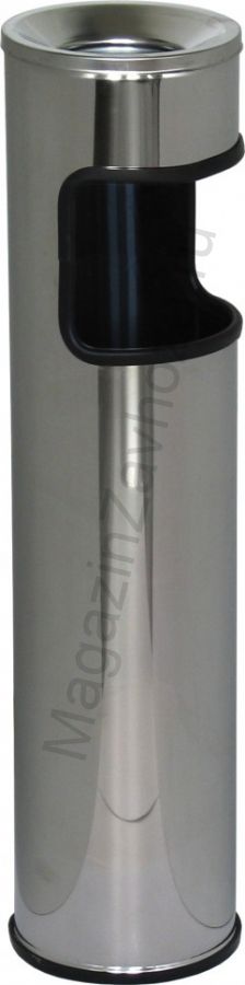 Корзина для бумаг с пепельницей К150НН хром