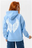 8578 толстовка женская оверсайз [голубой+ангел]
