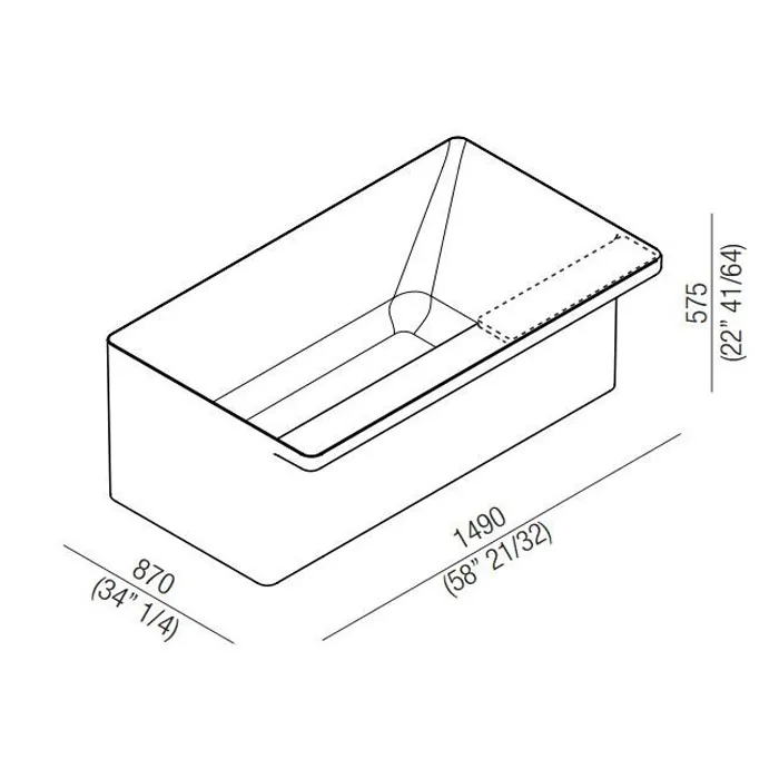 Прямоугольная отдельностоящая ванна Agape Marsiglia AVAS1075ZZ0 149x87 см ФОТО