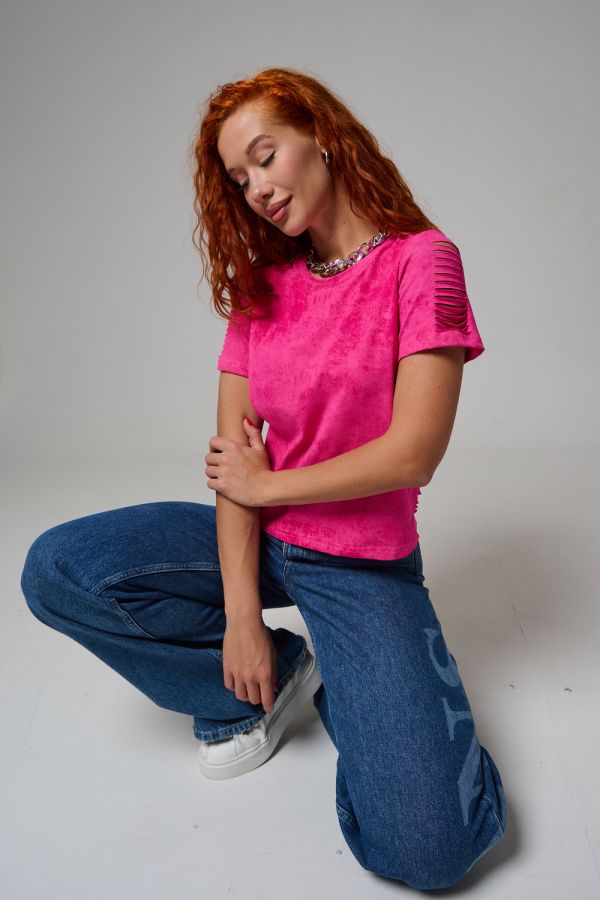 7497 футболка женская [розовый винтаж]