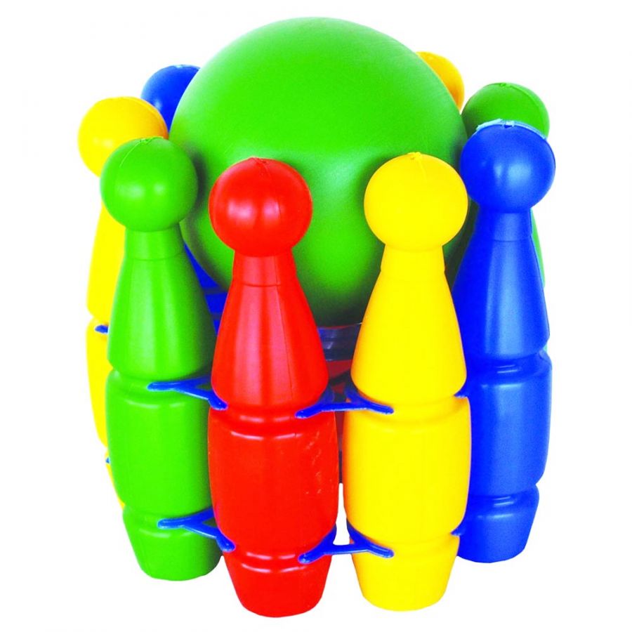 Набор "Кегли"  9 шт и 1 большой мяч