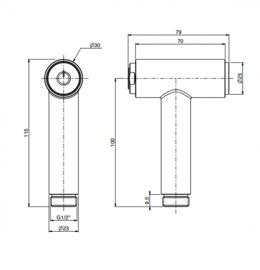 FIMA Carlo Frattini COLLETTIVITA Лейка для гигиенического душа, цвет: Brushed Gold F1900 OS схема 2