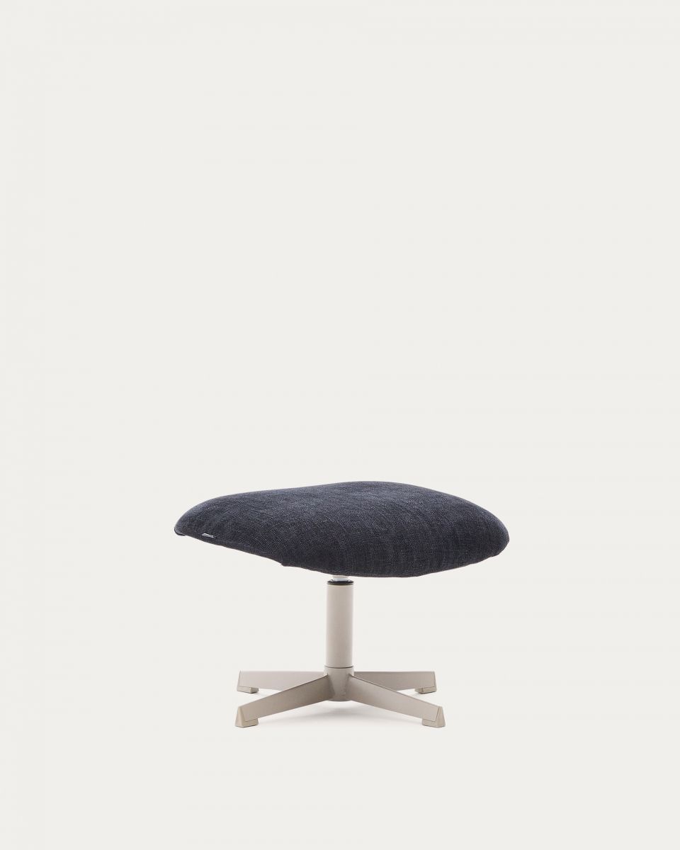 Teryl Пуф из шенилла с серым металлом