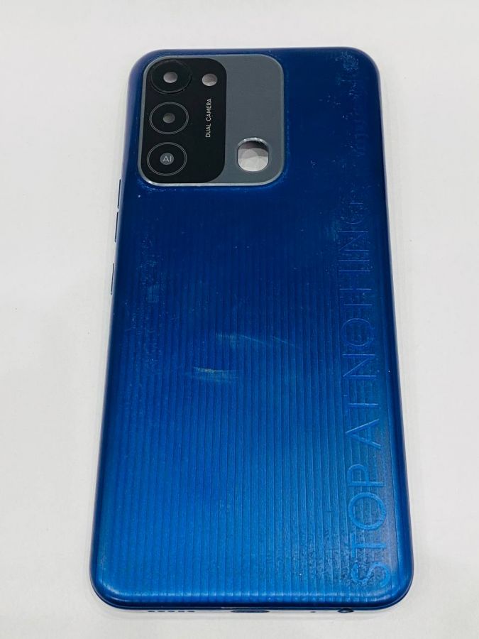 Tecno spark go 2022 задняя крышка синяя оригинал с разбора (царапины)