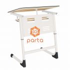 Парта "Mega Smart Perfo" на плоскоовальной трубе одноместная с наклоном и полкой