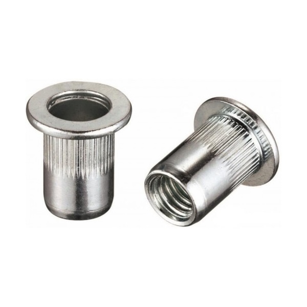 Заклепки резьбовые с насечками и цилиндрическим бортиком, оцинкованные